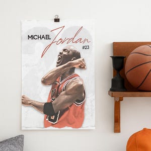 Michael Jordan Poster, Basketball Wall Art, Sports Print, NBA Legend Artwork, Digital Download, Basketball Decor for Sports Fans