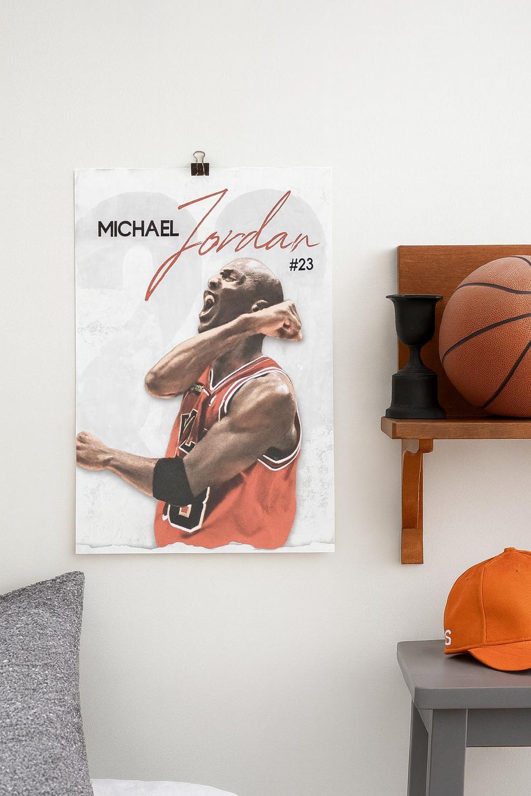 Michael Jordan Poster, Basketball Wall Art, Sports Print, NBA Legend — free download