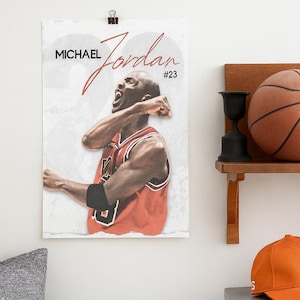 Michael Jordan Poster, Basketball Wall Art, Sports Print, NBA Legend Artwork, Digital Download, Basketball Decor for Sports Fans
