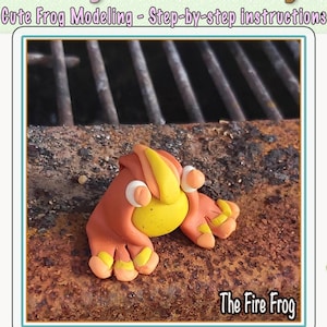 Printable Template for The Fire Frog, Air Dry Clay Tutorial, Polymer Clay Tutorial, Polymer Clay Frog, Beginner Polymer Clay Project, PDF