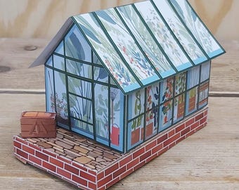 Printable Mini Greenhouse Gift Box: DIY Paper Craft (Digital Download)