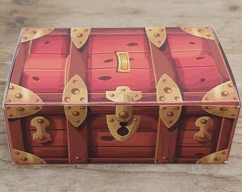 Coffre au trésor en papier : boîte-cadeau imprimable (téléchargement numérique)