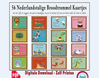 56 Dutch Lunchbox Notes, Illustrated Cards (Digital Download)