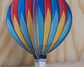 3D Regenbogen Heißluftballon Papercraft: DIY Kinderzimmer Dekor (druckbare PDF)