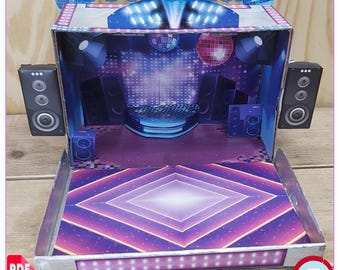 DIY K-Pop Shoebox Stage Printable PDF | Kpop Concert Diorama Kit | Pink Blue Party Decoration | Printable Kpop Room Decor Craft  Kpop Dolls