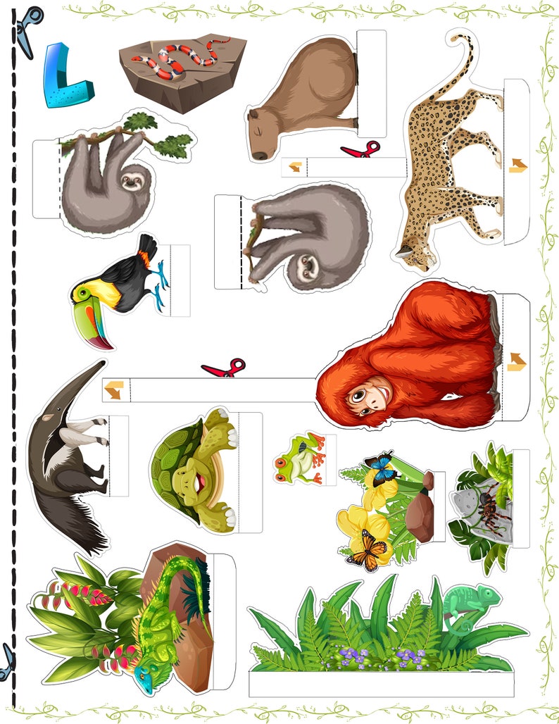 Printable Ecology & Biology Shoebox Diorama, Create Your Own Rainforest