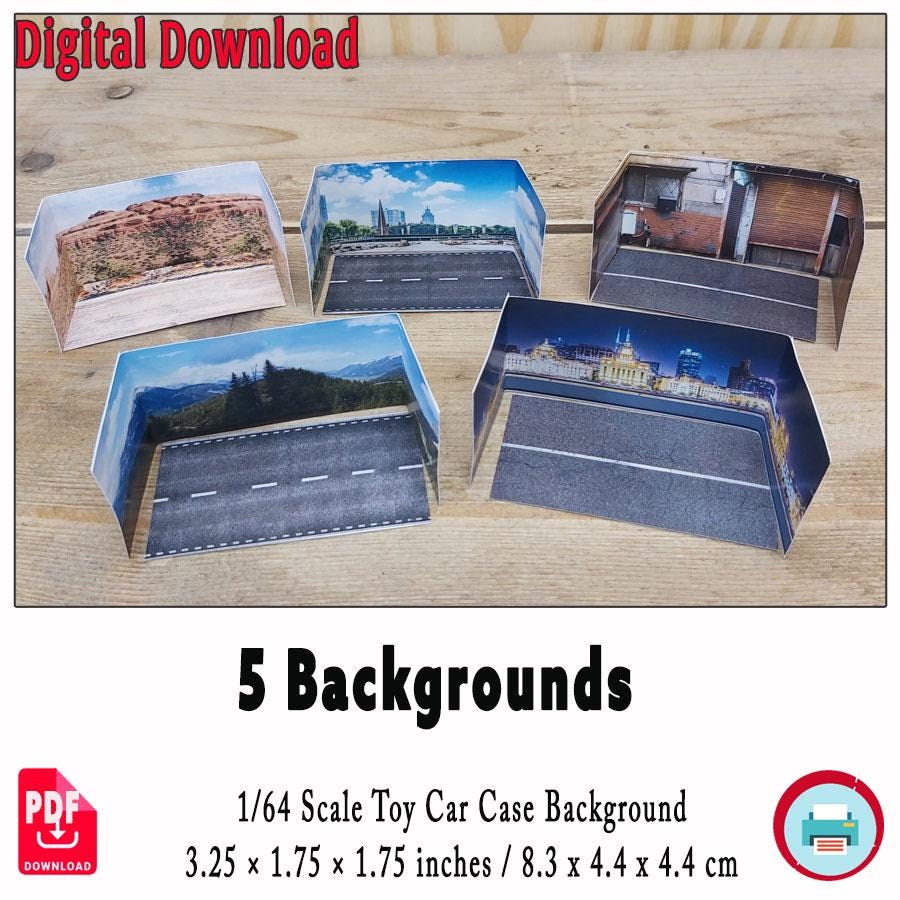 ☆1/64 Cocodake Diorama Plate H Set 5x 1/64 Scale Diorama Bundle | Printable Papercraft