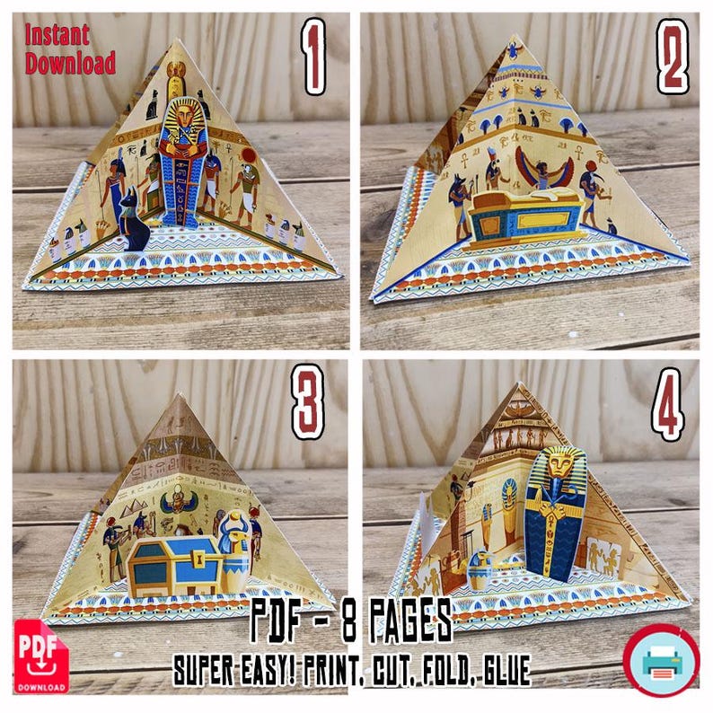 Ancient Egypt 3D Tomb & Pyramid Diorama – Printable Cut and Paste Craft ...