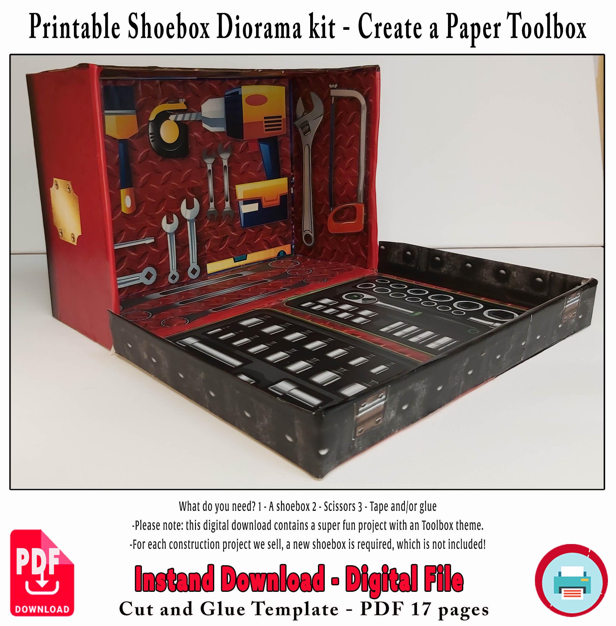 Toolbox Gift Box Template: Construction Paper Craft (digital Download ...