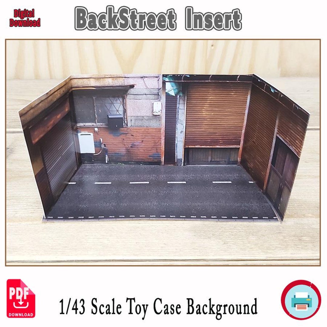 1/43 Printable Model Car Display Backdrop – Backstreet Alley Scene With ...