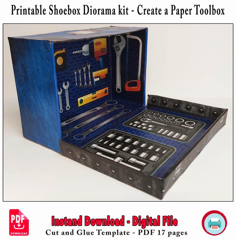 DIY Paper Toolbox Gift Box Template (digital Download) - Etsy