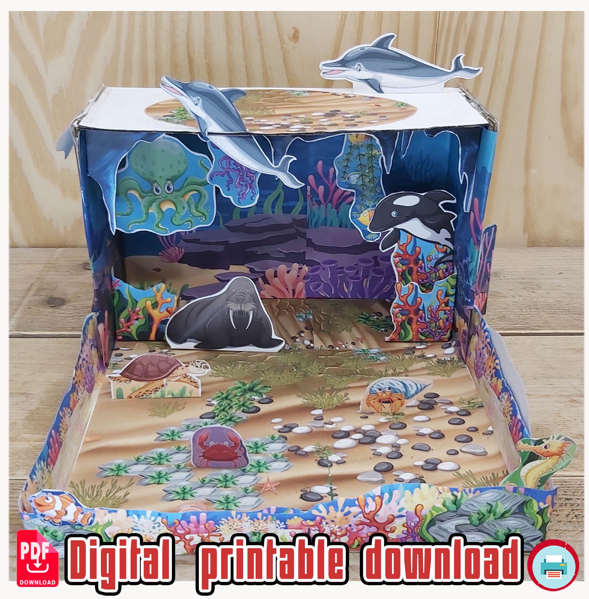 Printable Ocean Diorama, Shoebox Project, Paper Craft (PDF) - Etsy