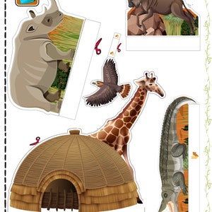 Printable Shoebox Diorama Kit, Create a Savanna Habitat, Animals ...