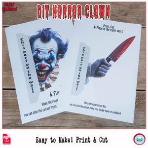 Scary Blue Hair Clown Printable: Halloween DIY Home Decor (PDF Pattern)