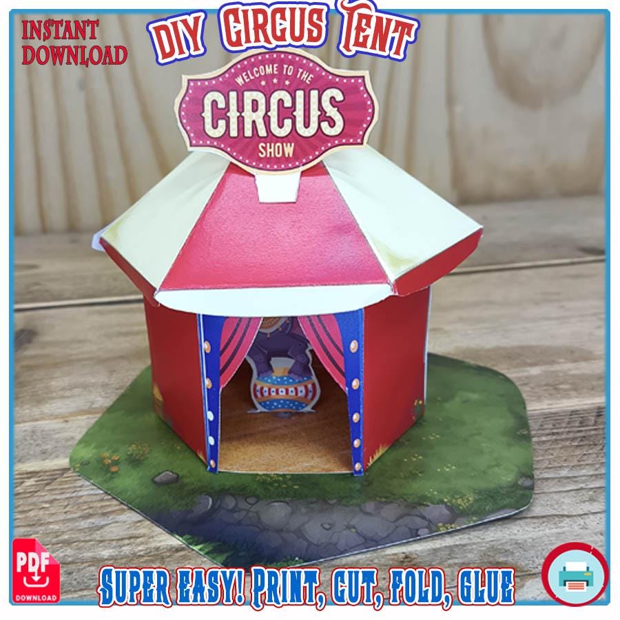 Printable 3D Circus Tent Display - DIY Big Top Diorama with Elephant…