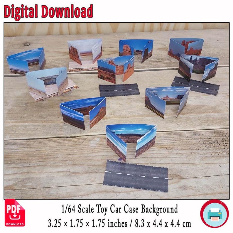 10x 1:64 Desert Diorama Bundle | Printable Backdrops for Die-cast Cars ...
