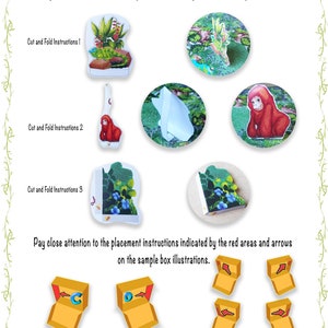 Printable template Paper toy rainforest LANDSCAPE SCENERY BACKGROUND page from DIORAMA in shoebox