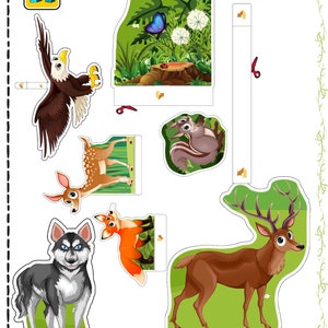example page how to create a forest diorama in shoebox for children cut and paste school project homescholing rainy day project recycle old box a Printable paper theater Folding ,with Glue Scissors, Decorating Background Nature Habitats Ecosystems