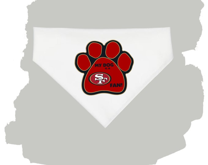 Professional Football Paw Print Dog Bandana * Handkerchief * Football Fan * Football Bandana * Team Bandana