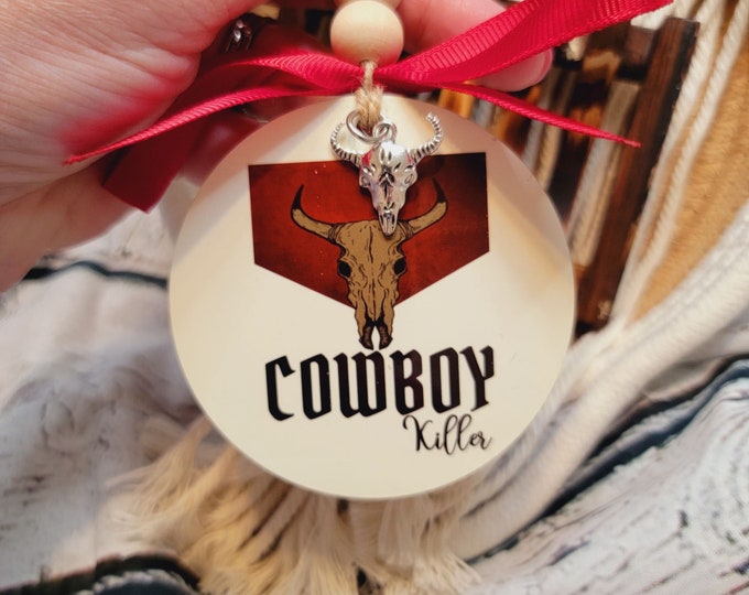 Cowboy Killer Car Charm * Car Accessories * Western Car Decor * Sublimated Rearview Mirror Car Charm * Personalized Gift
