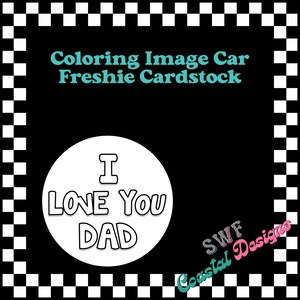 Coloring Car Freshie Cardstock, Coloring Book Cardstock, Circle Cardstock, Kids Cardstock, Color Freshie, Kids Freshies, Kids Gifts