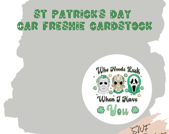 St Patrick's Day Cardstock, Circle Cardstock Cutouts, Car Freshies, Freshie Cardstock, Shamrocks, Lucky Vibes, Retro St Patrick's Day