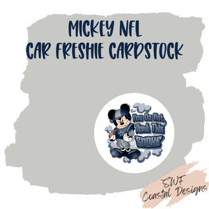 Mouse Cartoon Professional Football Car Freshie Cardstock | Favorite Team Football Cardstock | Football Freshener Cardstock | TWO for ONE