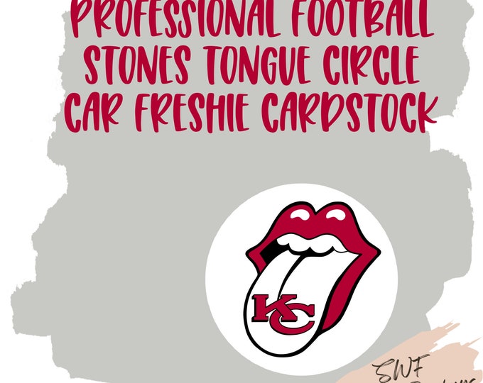 Professional Football Stones Tongue Circle Cutouts |  Stones Tongue Circle | Car Freshies Supplies | Football Fan | TWO for ONE