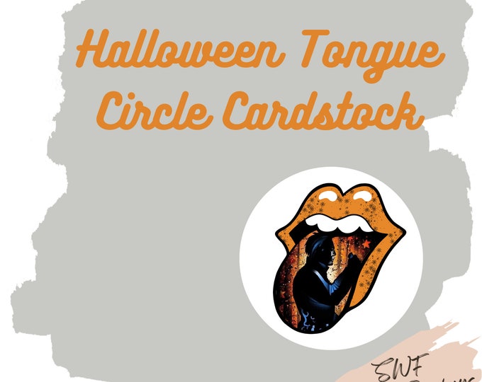 Halloween Stones Tongue Circle Cutouts |  Stones Tongue Circle | Car Freshies Supplies | Scary Movie | Cardstock Round Cutouts | TWO for ONE