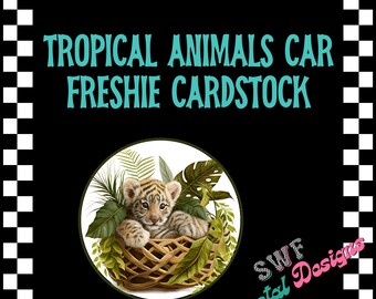 Tropical Animals Car Freshie Cardstock Rounds, Bird Theme (Two for One)