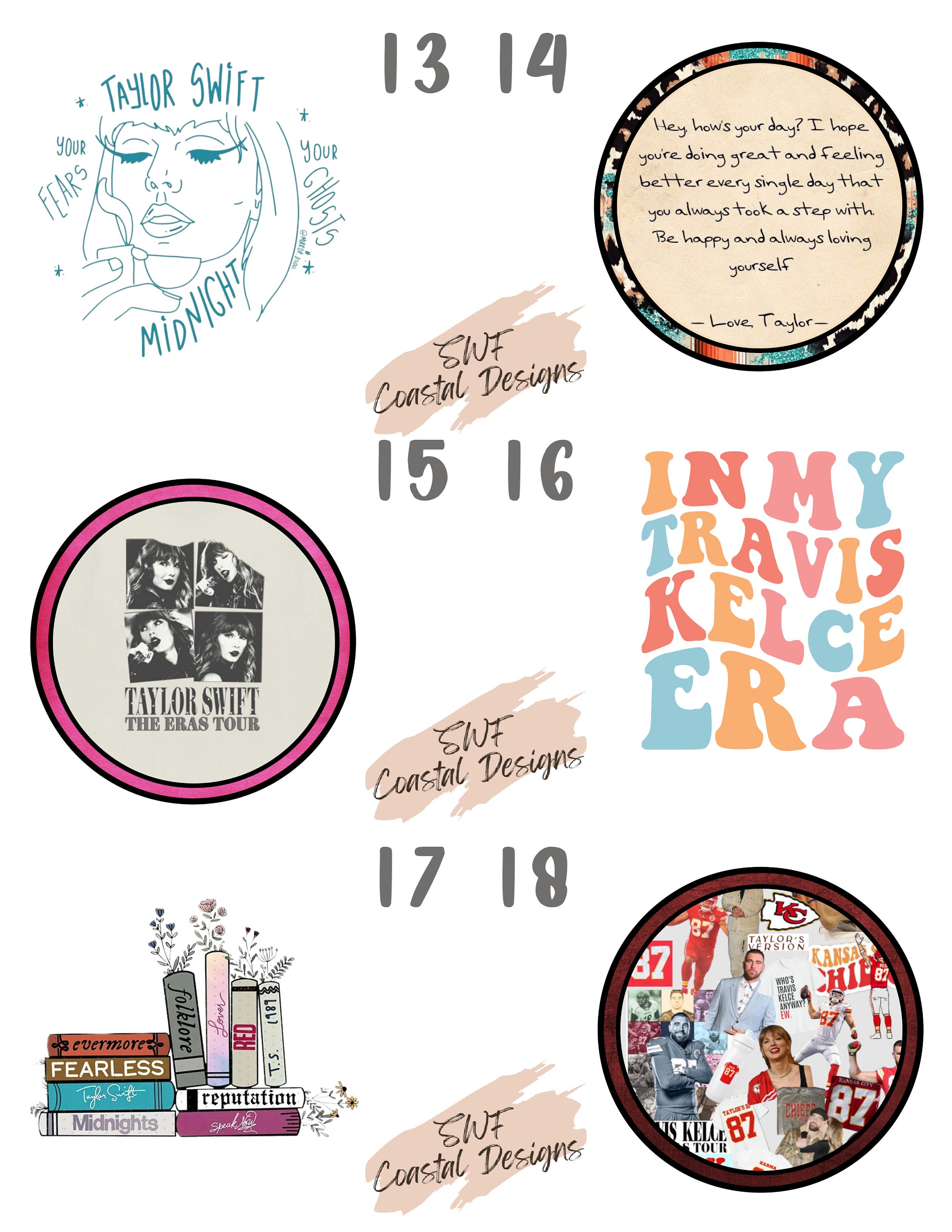 Swiftie Car Freshie Cardstock, Taylor Freshies, Circle Cardstock