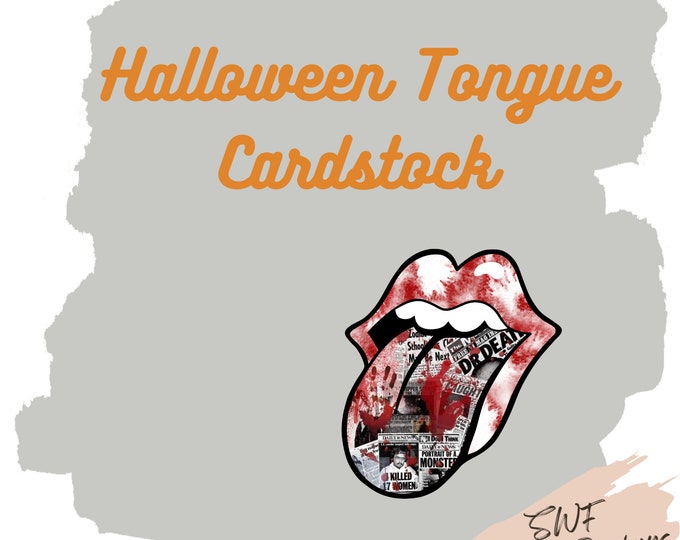 Halloween Stones Tongue Car Freshie Supplies |  Stones Tongue Cutouts | Car Freshies | Scary Movie | Cardstock Round Cutouts | TWO for ONE