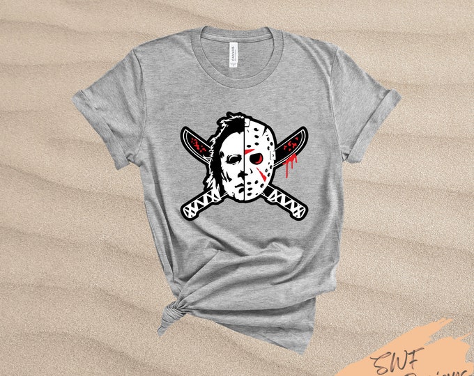 Jason Vorhees and Michael Myers Adult Shirt * Halloween T-Shirt * Halloween Movie Tee * Scary Movie Shirt * Friday the 13th