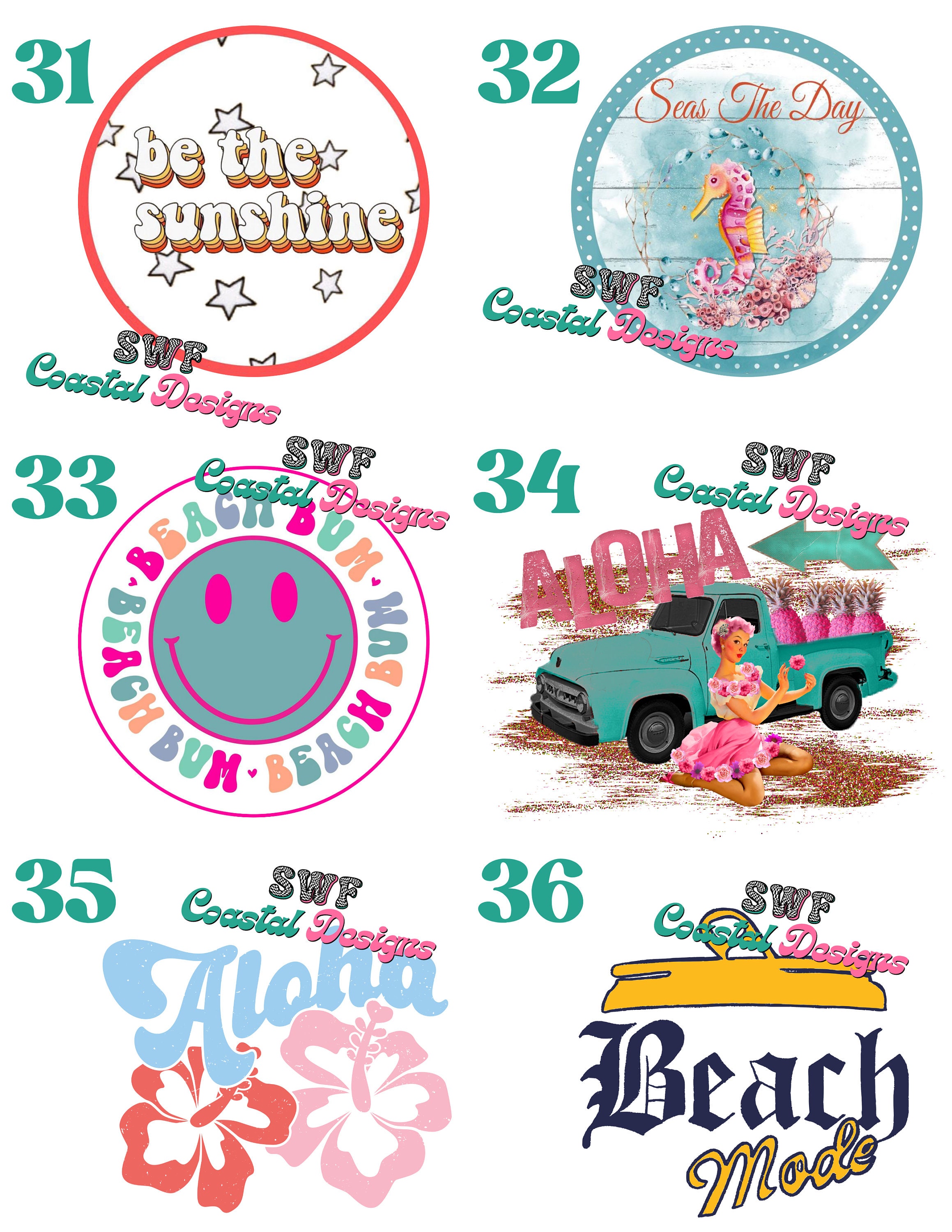 Summer Freshie Cardstock Rounds, Beach Theme Cardstock, Beach Vibes ...