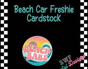 Summer Freshie Cardstock Rounds, Beach Theme Cardstock, Beach Vibes Freshies, Cardstock Images, Summer Car Freshies, Cardstock Cutouts