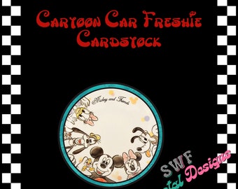 Cartoon Car Freshie Cardstock, Princess Freshies, Circle Cardstock, Glitter Cardstock, Mouse Car Freshie, Freshie Cardstock, Aroma Beads