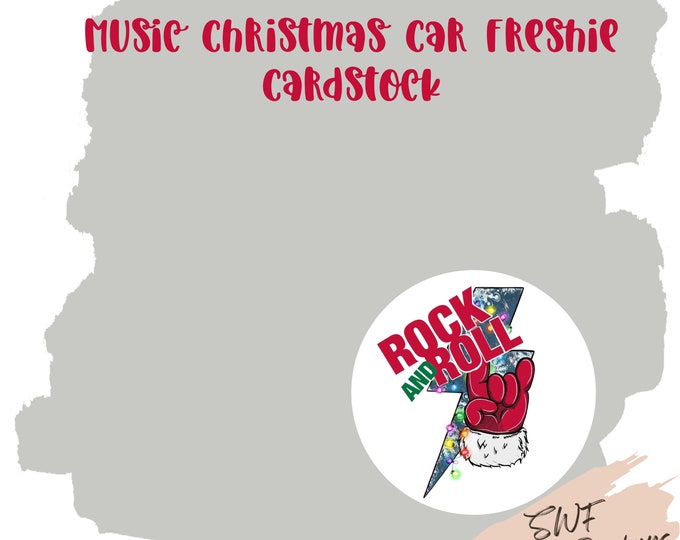 Classic Rock Christmas, Rock n Roll Cardstock, Country Christmas, Car Freshie, Circle Cardstock, Band Christmas Cardstock, Freshie Cardstock