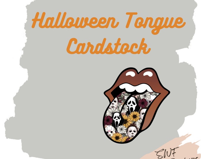 Halloween Stones Tongue Car Freshie Supplies |  Stones Tongue Cutouts | Car Freshies | Scary Movie | Cardstock Round Cutouts | TWO for ONE