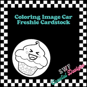 Coloring Car Freshie Cardstock, Coloring Book Cardstock, Circle Cardstock, Kids Cardstock, Color Freshie, Kids Freshies, Kids Gifts