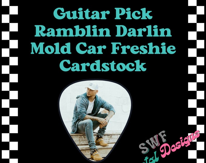 Guitar Pick Cardstock, Ramblin Darlin Guitar Pick Mold, Guitar Pick Car Freshie, Freshie Cardstock, Cardstock Cutouts, Freshies, Country