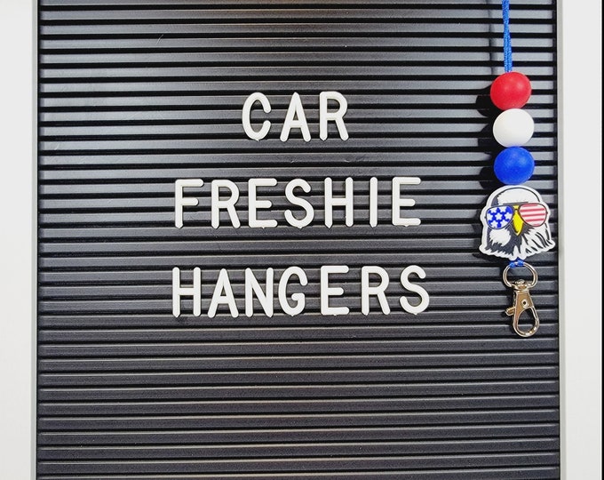 Patriotic Freshie Hangers, Freshie Hanger, Smiley Face Car Freshie Clip, Christian Freshie Holder, Animal Print Decor, Car Charm, Freshies