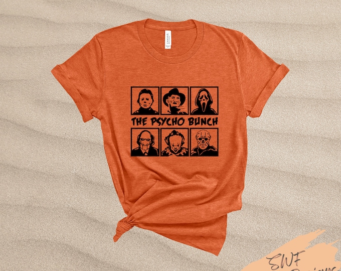 Halloween "Psycho Bunch" Movie Characters Adult Shirt * Halloween T-Shirt * Halloween Movie Tee * Scary Movie Shirt * FRIENDS