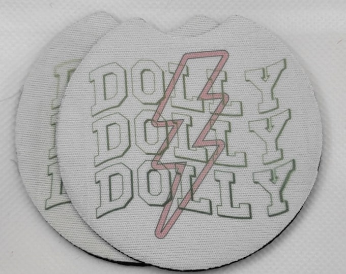 Dolly Car Coasters * Let's Go Girls * Retro Cowgirl * Neoprene Car Coaster * Custom Car Coaster * Custom Car Accessories
