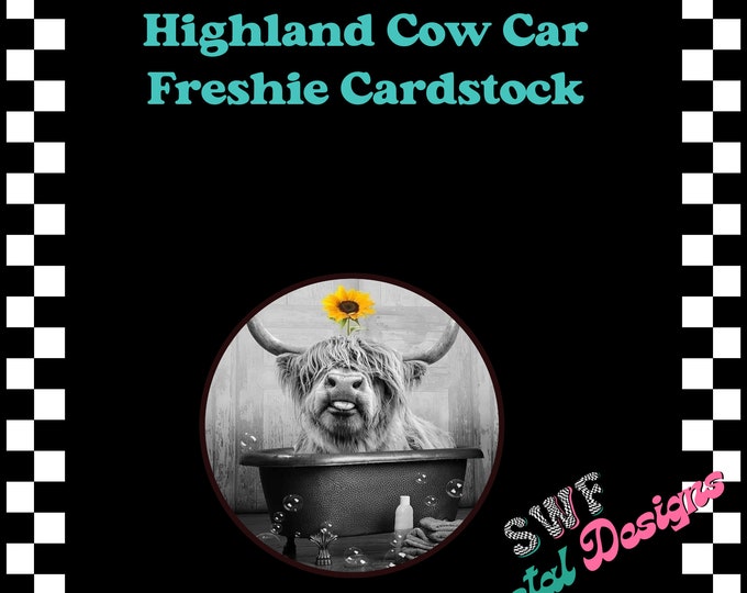 Highland Cow Cardstock, Western Freshie, Cows Cardstock, Farm Animals Air Freshener, Car Freshies, Cardstock Images, Baby Highland Cows