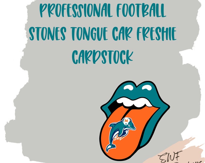 Professional Football Stones Tongue Car Freshie Supplies |  Stones Tongue Cutouts | Car Freshies | Football Fan | TWO for ONE