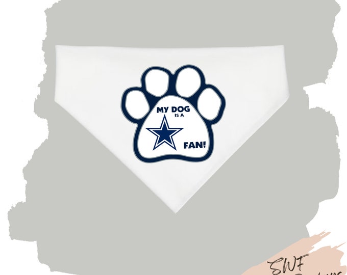 Professional Football Paw Print Dog Bandana * Handkerchief * Football Fan * Football Bandana * Team Bandana