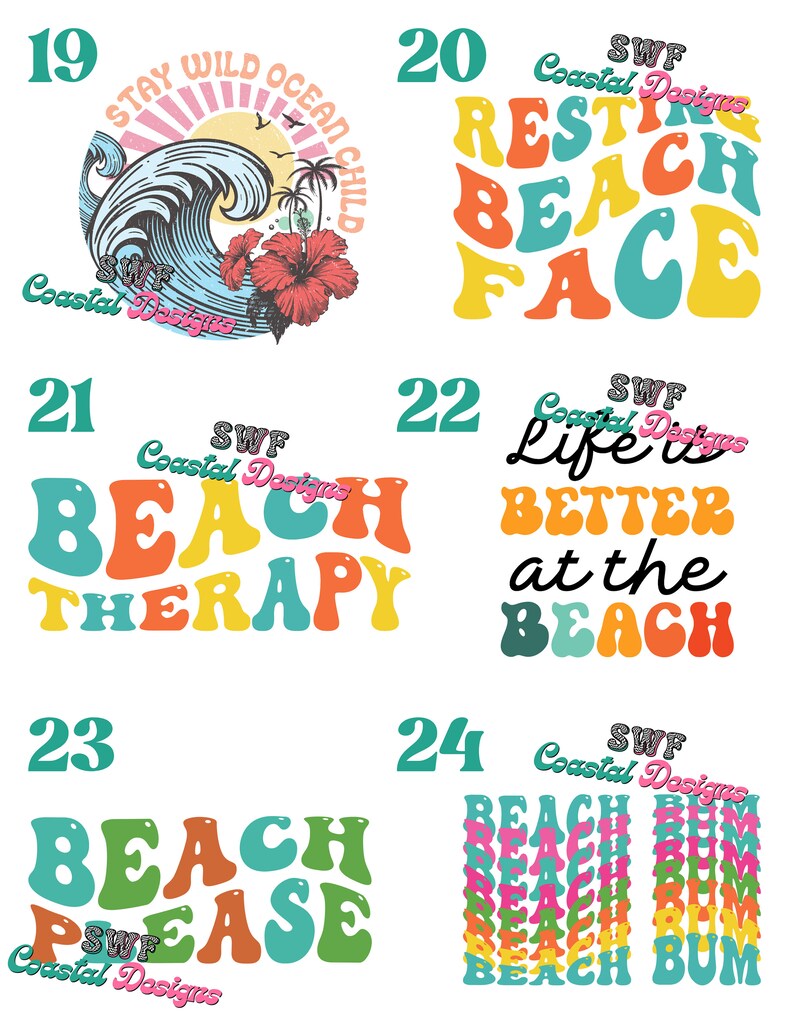 Summer Freshie Cardstock Rounds, Beach Theme Cardstock, Beach Vibes ...