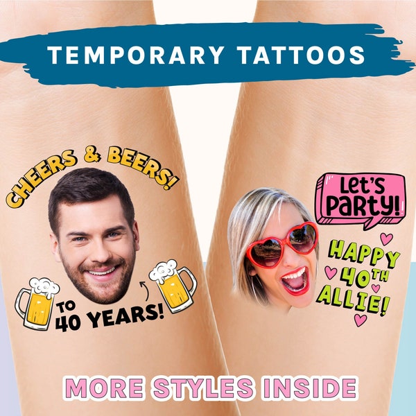 40 Birthday Temporary Tattoos Etsy