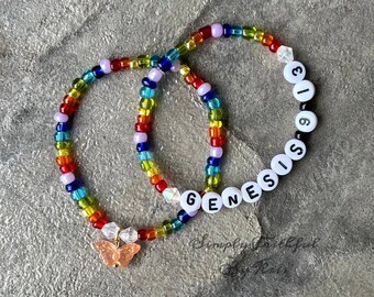 Genesis 9:13 Bible Verse / Gods Promise / Rainbow Bracelet