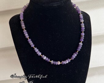 Amethyst, 18K Gold Plated Necklace